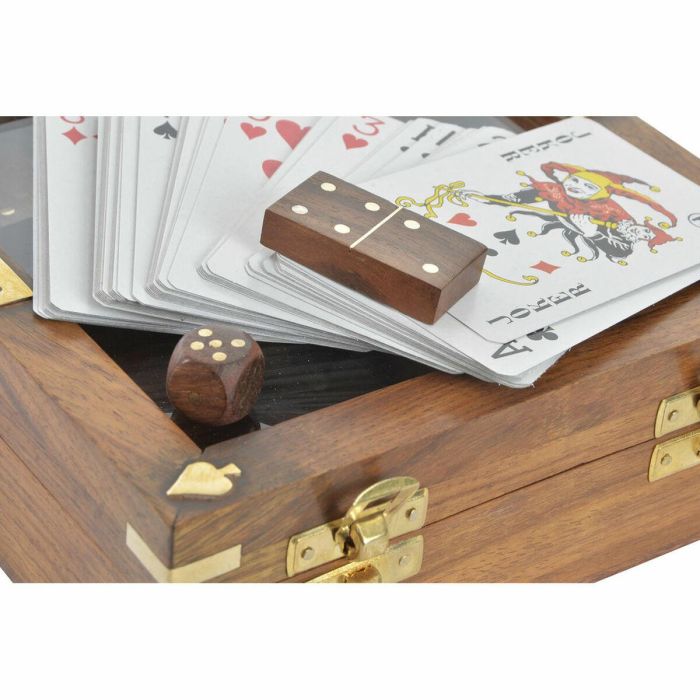 Juego Colonial DKD Home Decor Marron Dorado 17 x 5.5 x 17 cm Set de 4 1