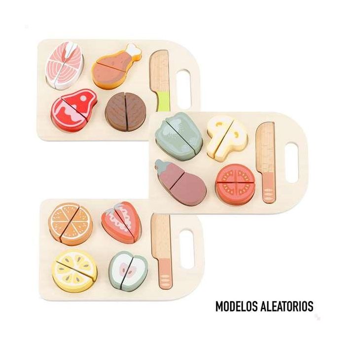 Tabla de fruta con verdura madera incluye 10 piezas. 22x25x15 cm - modelos surtidos 2 Tabla de fruta con verdura madera incluye 10 piezas. 22x25x15 cm - modelos surtidos 2