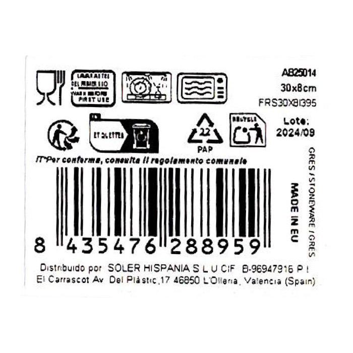 La Mediterranea Fuente Rectangular Albus Elite Brillo 30 cm x 8 cm (24 Unidades) 3