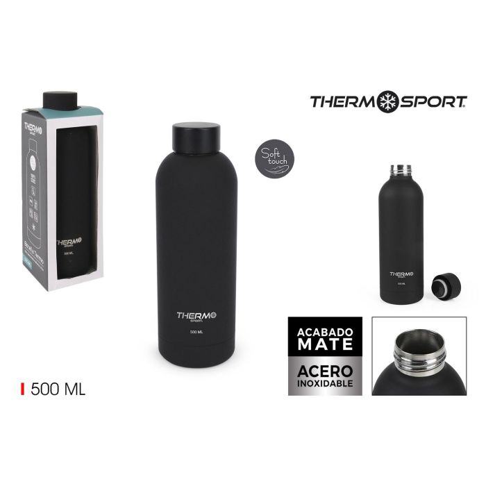 Thermosport Botella Termo Soft Touch 500 ml Blac (6 Unidades) Thermosport Botella Termo Soft Touch 500 ml Blac (6 Unidades)