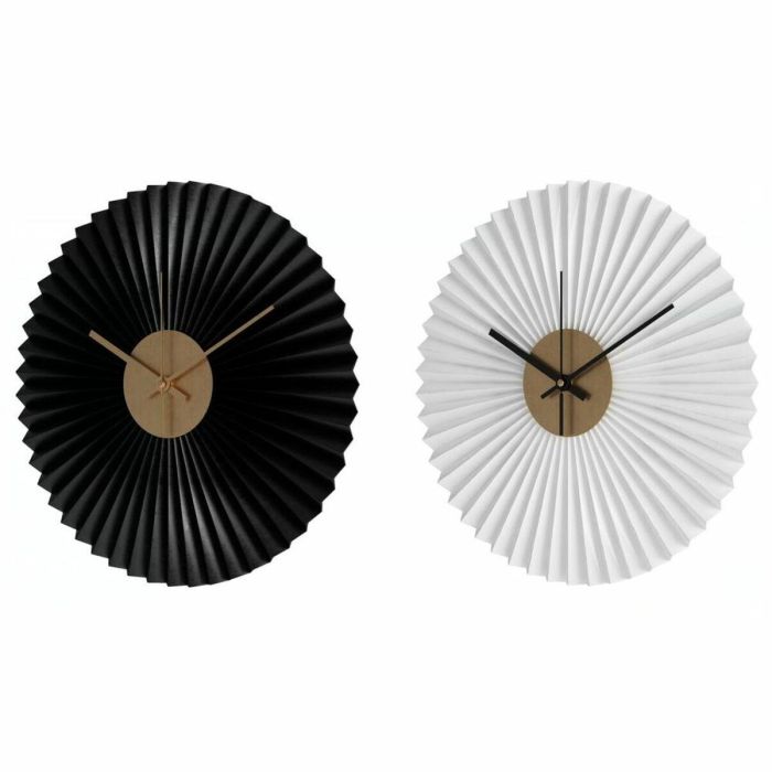 Reloj Pared Moderno DKD Home Decor Negro Blanco 4 x 30 x 30 cm (2 Unidades)