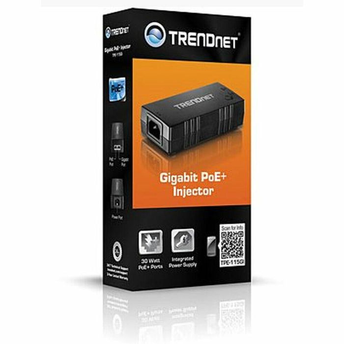 Inyector PoE Trendnet TPE-115GI Negro 1 Inyector PoE Trendnet TPE-115GI Negro 1