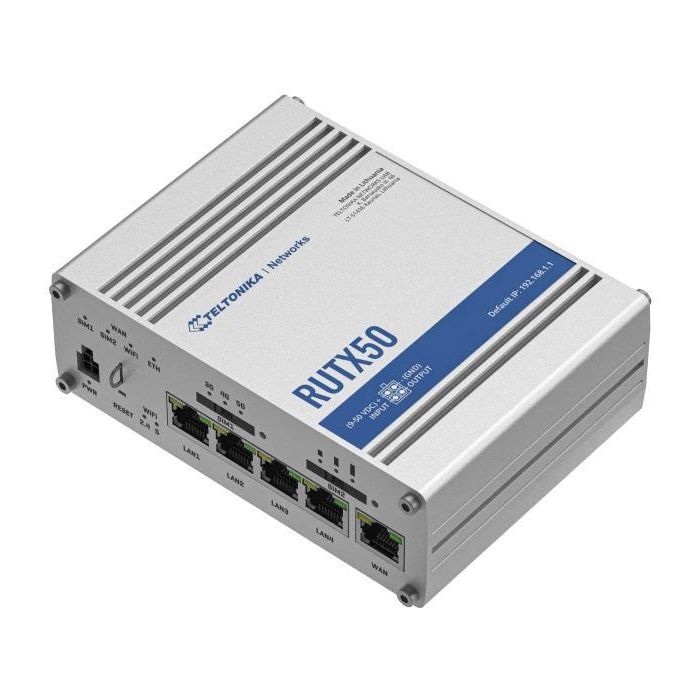 Teltonika Networks RUTX50 Router 5G Industrial Dual SIM, 5x Gigabit Ethernet y Wi-Fi Doble Banda 1