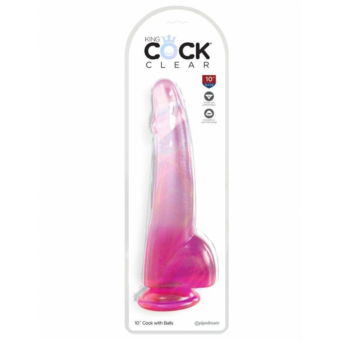Consolador Realista Pipedream King Cock Clear TPE Rosa 1