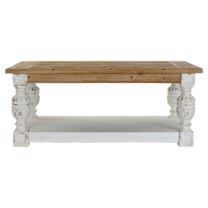 Mesa auxiliar DKD Home Decor Abeto Aluminio Blanco Marrón claro 120 x 70 x 50 cm Madera MDF Mesa auxiliar DKD Home Decor Abeto Aluminio Blanco Marrón claro 120 x 70 x 50 cm Madera MDF