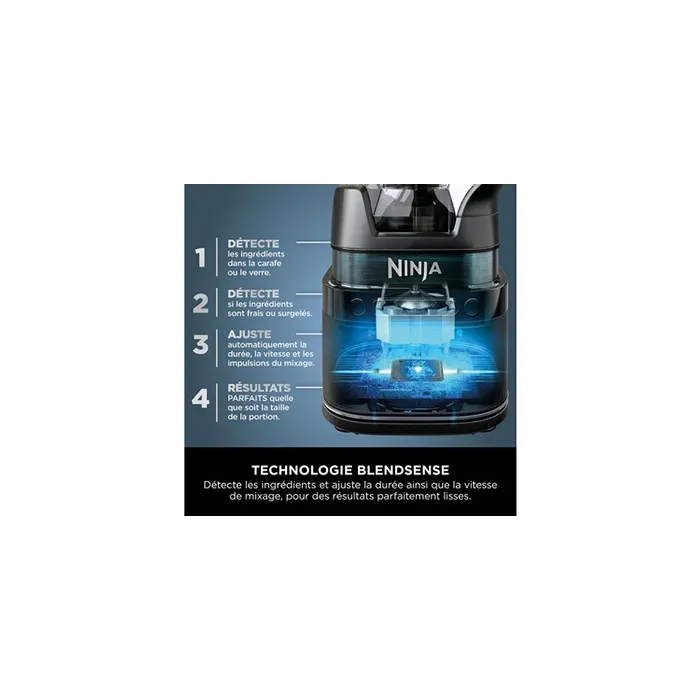 Ninja TB401EU Procesador de Alimentos y Batidora de Vaso Detect™ Power Pro 1200W, 3 en 1: Bate, Pica y Tritura con Tecnología BlendSense™ 2