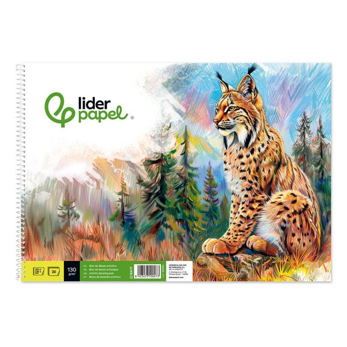 Bloc Dibujo Liderpapel Artistico Natura Espiral 230x325 mm 20 Hojas 130 gr-M2 Sin Recuadro Perforado 5 unidades 1