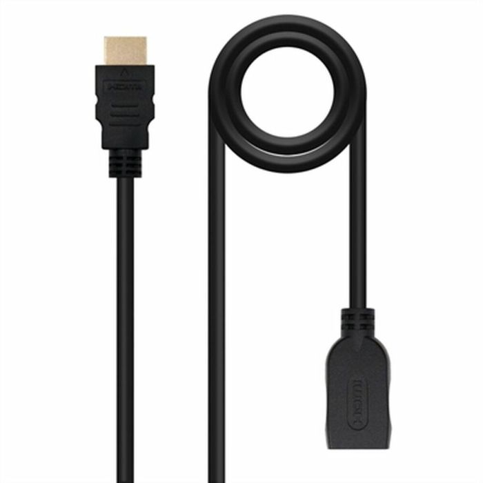 Nanocable Cable HDMI 2.0 Macho-Hembra 1M - 4K@60Hz, HDR, 3D, 18Gbps, Blindado Oro