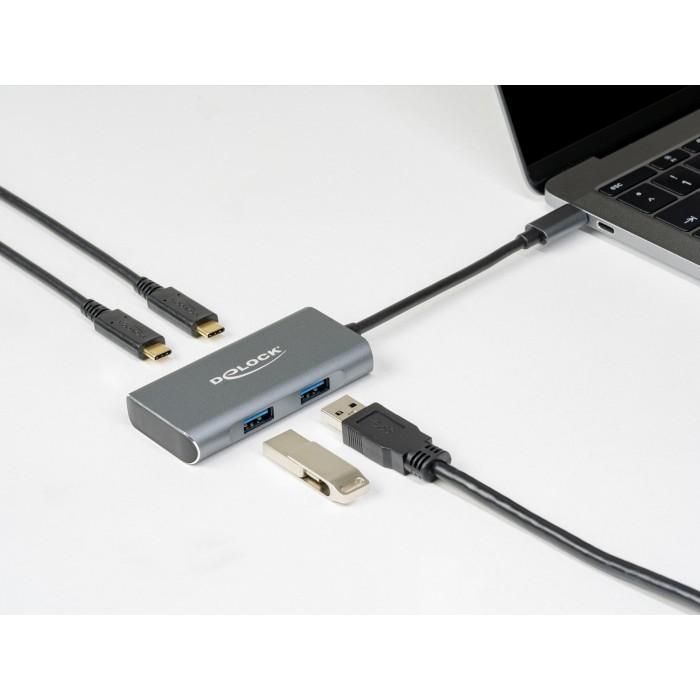 DELOCK Externer USB 3.2 Gen 2 USB Type-C Hub mit 2 x USB Typ-A und 2 x USB Type-C 2 DELOCK Externer USB 3.2 Gen 2 USB Type-C Hub mit 2 x USB Typ-A und 2 x USB Type-C 2