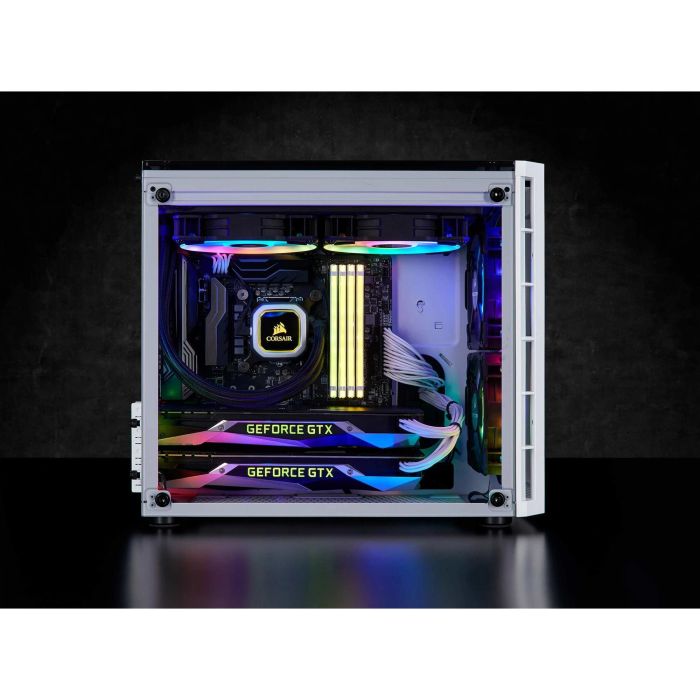 Corsair Torre PC Crystal Series 280X RGB con Ventana de Cristal Templado Blanca 11