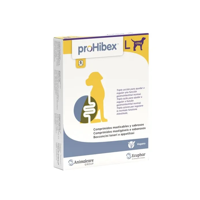 Prohibex L Chews Sabrosos para Perros >25 kg - 6 Unidades, Triple Acción Gastrointestinal Prohibex L Chews Sabrosos para Perros >25 kg - 6 Unidades, Triple Acción Gastrointestinal