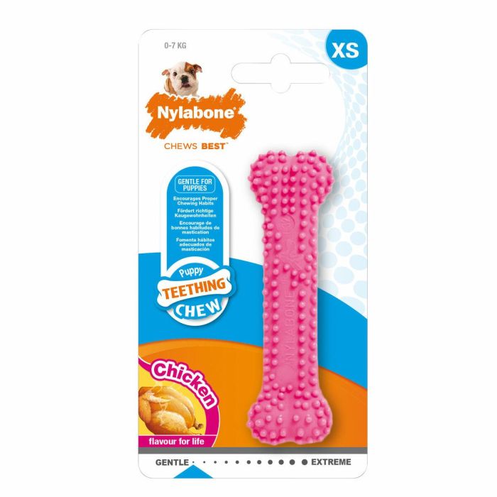Mordedor de perro Nylabone Birka Rosa Pollo XS
