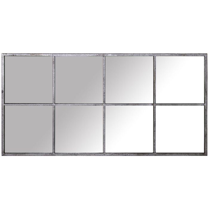 Espejo de pared Alexandra House Living Negro Plateado Ventana Rectangular