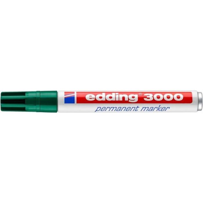 Edding 3000 Marcador Permanente Verde Punta Redonda Sintética 1,5-3 mm Recargable, Secado Rápido, Resistente Agua y Roce 1 Edding 3000 Marcador Permanente Verde Punta Redonda Sintética 1,5-3 mm Recargable, Secado Rápido, Resistente Agua y Roce 1