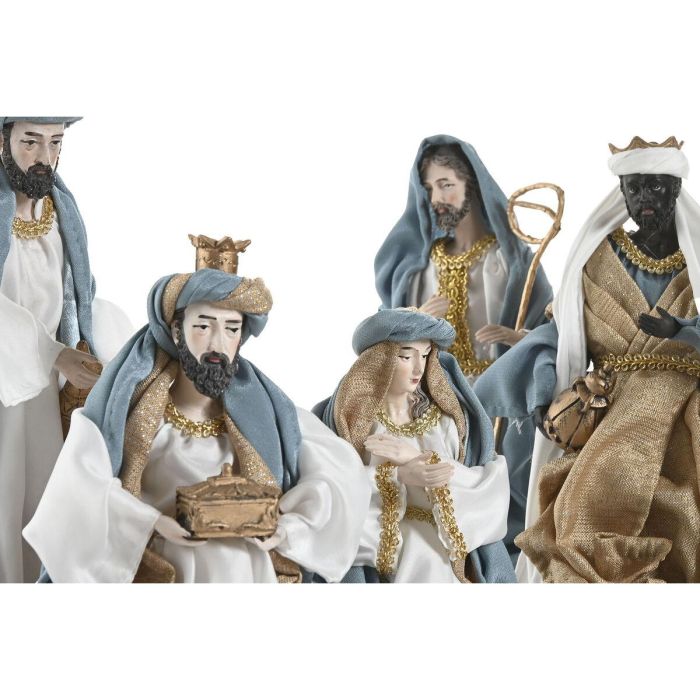 DKD Home Decor Nacimiento Navidad Moderna Azul Blanco Set de 9 piezas de Poliester 15 x 30 x 20 cm 2 DKD Home Decor Nacimiento Navidad Moderna Azul Blanco Set de 9 piezas de Poliester 15 x 30 x 20 cm 2