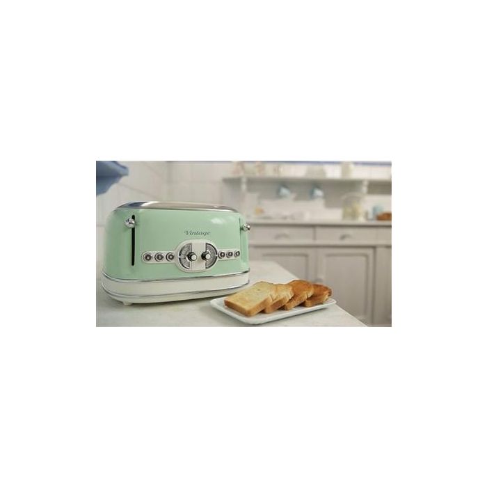 Ariete 156/04 Tostador 4 Ranuras Verde con Rueda Selectora de 6 Niveles y Bandeja Recogemigas 1