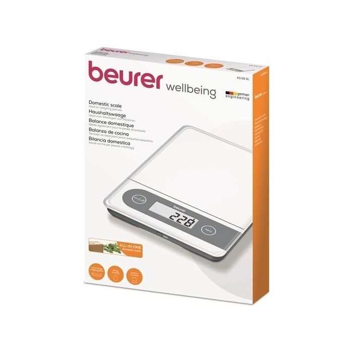 Beurer KS-59 XXL Balanza de Cocina, 20 Kg, Superficie Extra Grande, Función Tara, Teclas Táctiles - Ideal para Paquetes Grandes 5 Beurer KS-59 XXL Balanza de Cocina, 20 Kg, Superficie Extra Grande, Función Tara, Teclas Táctiles - Ideal para Paquetes Grandes 5