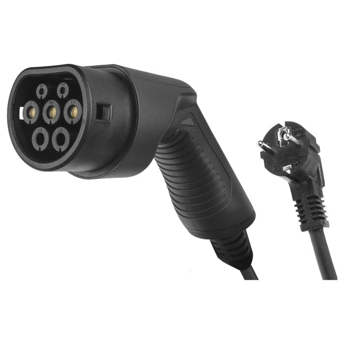Green Cell EV16 Cargador Móvil para Coche Eléctrico 3.6 kW 16A Tipo 2/Schuko AC, Cable 6.5m Negro IP66 con Pantalla LCD