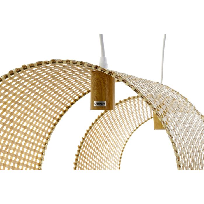 DKD Home Decor Lámpara Techo Balines Bambú Natural 30 x 30 x 80 cm E27 3