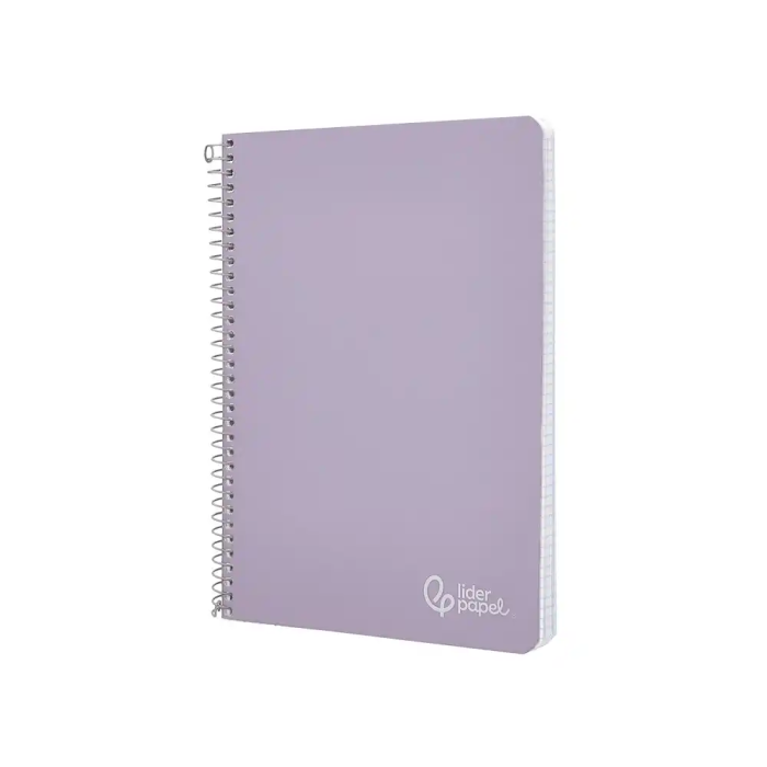 Liderpapel Cuaderno espiral A5 tapa dura 80h 90gr cuadro 4mm con margen color violeta 3