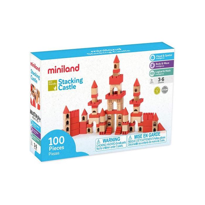 Miniland STACKING CASTLE 94050 - Juego de construcción de madera ecológica, 100 piezas, para niños a partir de 3 años 0 Miniland STACKING CASTLE 94050 - Juego de construcción de madera ecológica, 100 piezas, para niños a partir de 3 años 0