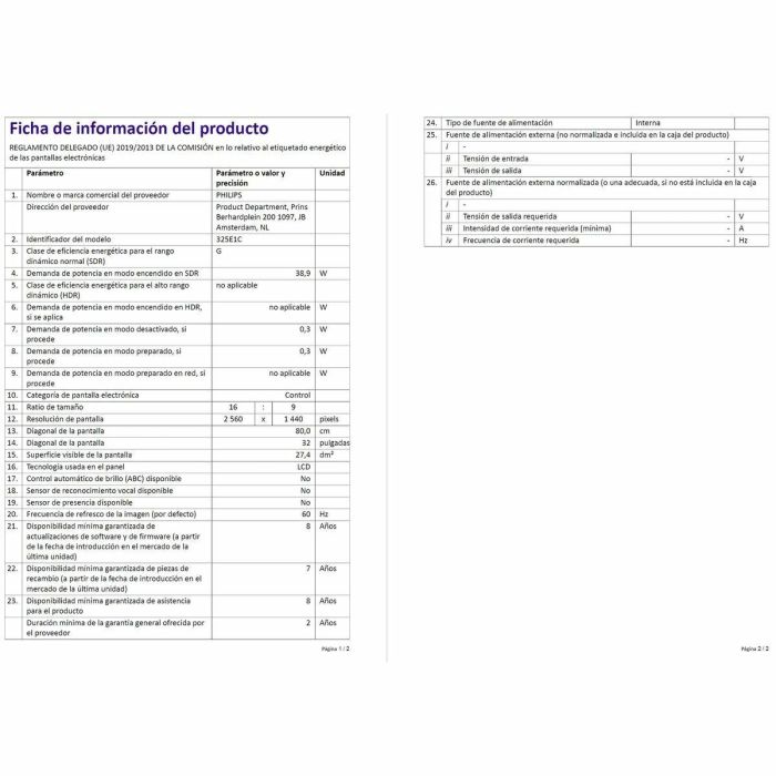 Philips Monitor Profesional Curvo 325E1C 31.5" QHD Negro Ultra Wide-Color AMD FreeSync Flicker-Free LowBlue Mode 7 Philips Monitor Profesional Curvo 325E1C 31.5" QHD Negro Ultra Wide-Color AMD FreeSync Flicker-Free LowBlue Mode 7