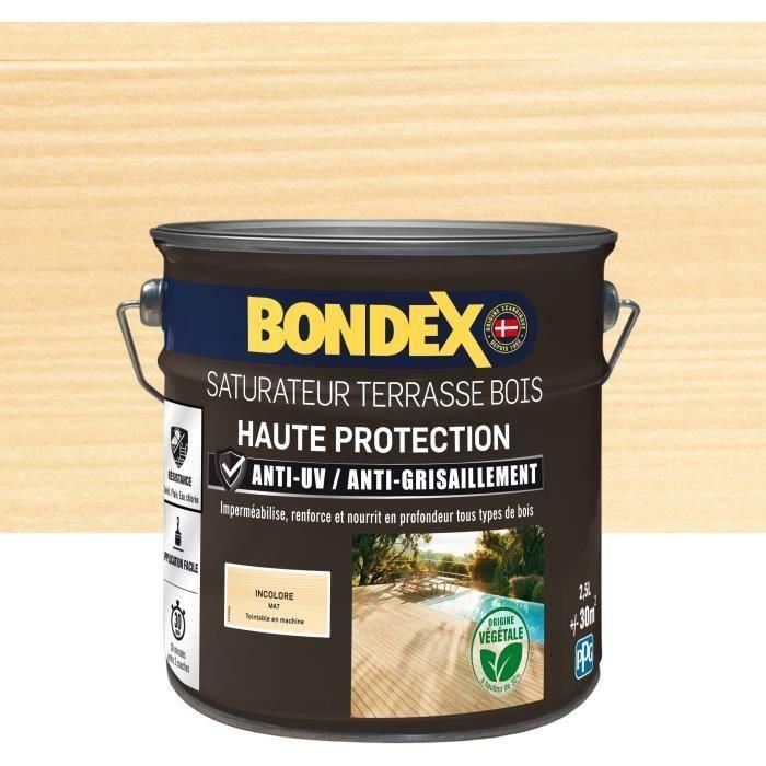 Saturador para protección de madera extrema terraza y rejilla incolora 2,5L Bondex Saturador para protección de madera extrema terraza y rejilla incolora 2,5L Bondex