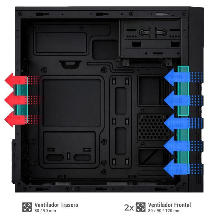Coolbox CAJA MATX M680 USB-C 3.2 GEN1 FTE.BASIC500 500W Caja Ordenador Micro ATX Negra 2