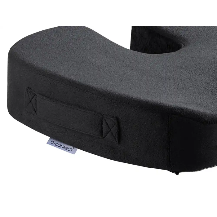 Q-connect Cojin de asiento de espuma viscoelastica, Negro, 460x370x75 mm 1