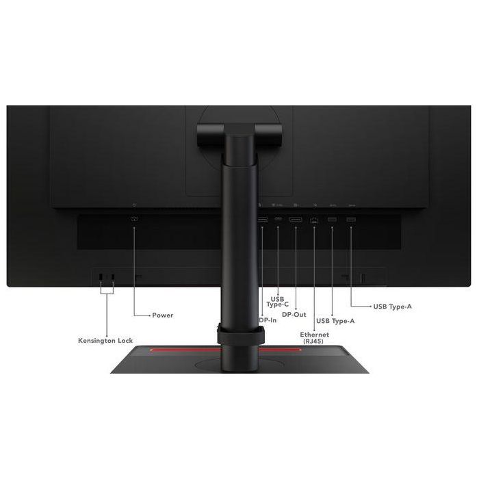 Lenovo T24 m-20 Monitor ThinkVision 23.8" 1920x1080 IPS USB-C Ethernet 60Hz Ergonómico NearEdgeless Eyesafe para Oficina 12