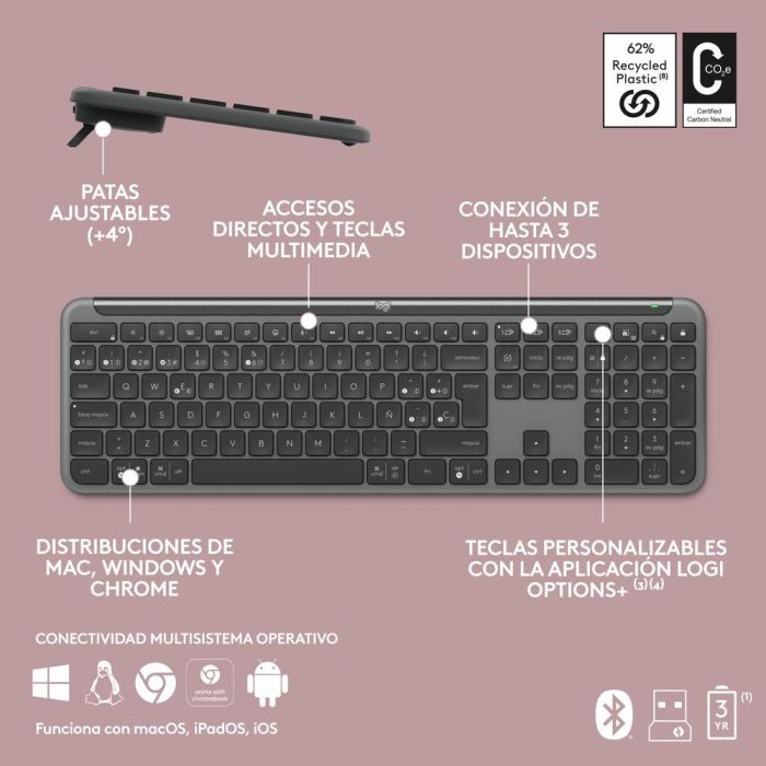 Teclado y Ratón Logitech MK950 Grafito Español QWERTY 9