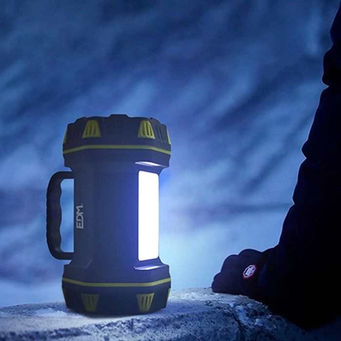 Edm Linterna de mano led recargable 3 puntos de luz, 17h autonomía, cuerpo de goma, asa rotativa 180°, incluye función power bank 6 Edm Linterna de mano led recargable 3 puntos de luz, 17h autonomía, cuerpo de goma, asa rotativa 180°, incluye función power bank 6