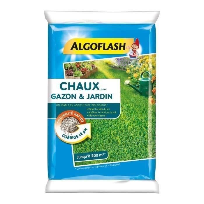Algoflash Lima Enmienda Mineral para Césped y Jardín - Reduce pH, Mejora Estructura del Suelo, Gránulos, Agricultura Orgánica - 10 kg
