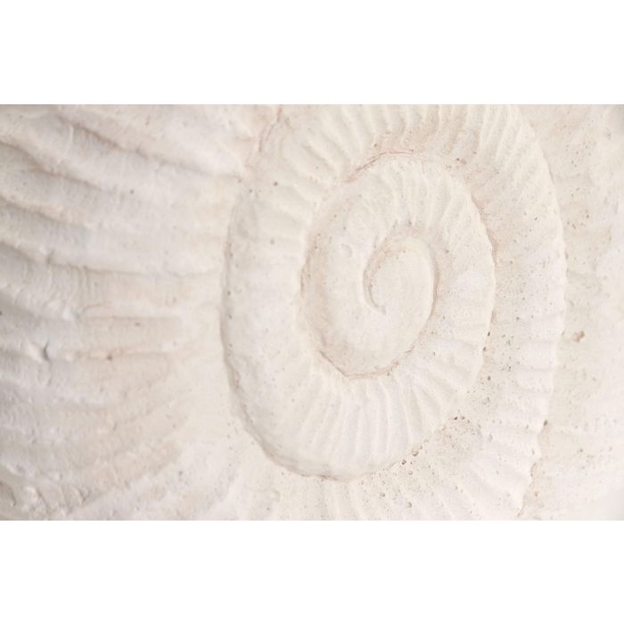 DKD Home Decor Hangzhou design 26b Decoración Mediterráneo Blanco Cemento Simil Piedra Caracola 21 x 4 x 15.5 cm (2 Unidades)