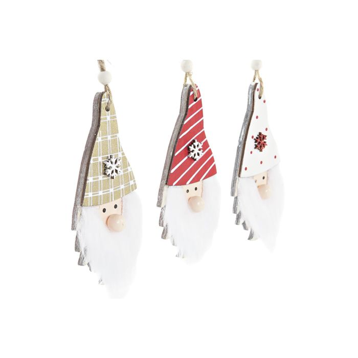 DKD Home Decor Decoración Colgante Navidad Tradicional Madera Marrón Verde Blanco Rojo Santa 12 Unidades 1 DKD Home Decor Decoración Colgante Navidad Tradicional Madera Marrón Verde Blanco Rojo Santa 12 Unidades 1