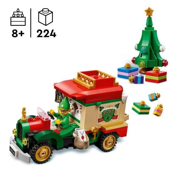 LEGO 40746 Camión de reparto de Papá Noel: juguete para niños de 8 años y decoración navideña 1