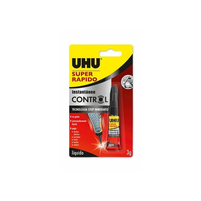 Uhu Super rápido control - Pegamento instantáneo líquido 3 g, resistente al agua, apto lavavajillas, referencia 35281 0