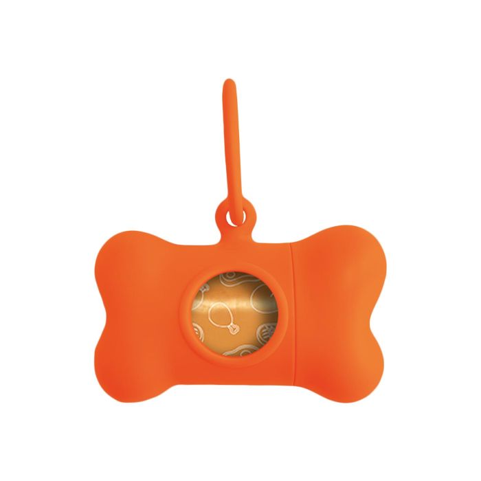 United Pets Bon Ton Neon Dispensador de Bolsas para Heces Naranja con 10 Bolsas Biodegradables Reciclable 8x4.2x5cm