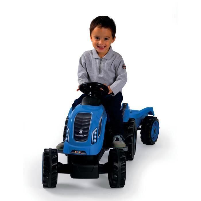 Smoby Farmer XL Pedal Tractor + Trailer - Azul 2