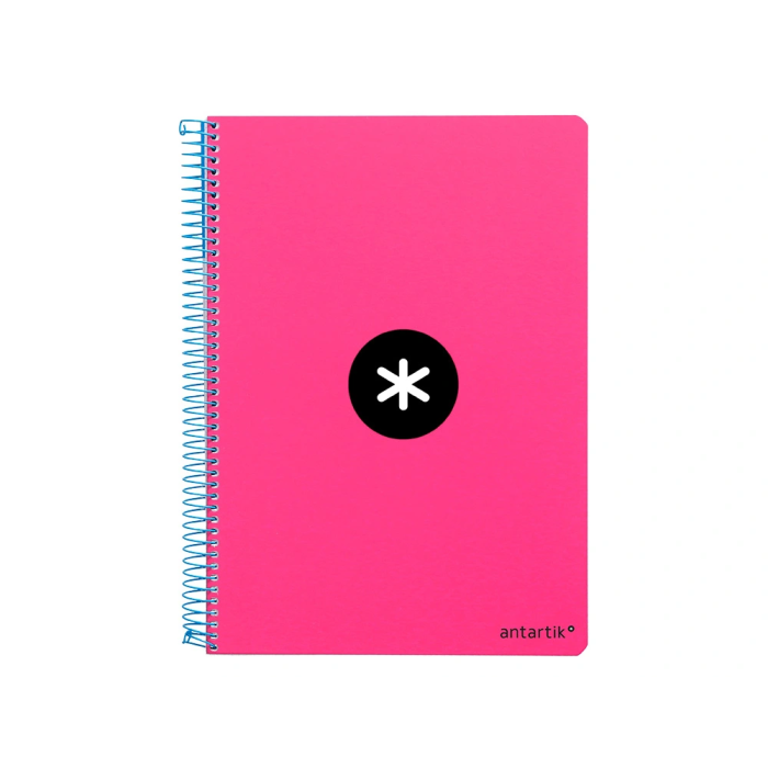 Antartik Cuaderno espiral A4 micro tapa dura 80h 100 gr cuadro 5mm rosa fluor 1