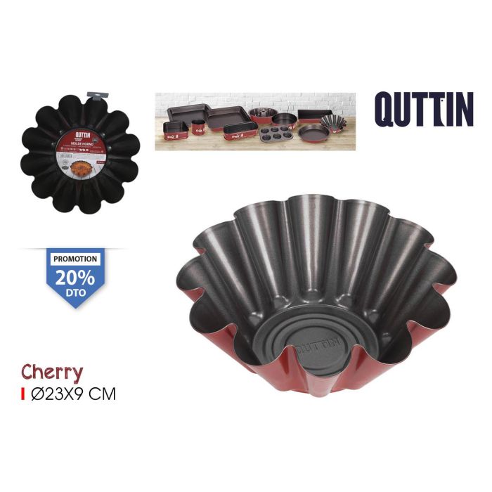 Quttin Flanera Colección Cherry de 23 x 9 cm y 0.5 mm de Grosor, Utensilio Esencial para la Preparación de Postres (12 Unidades)