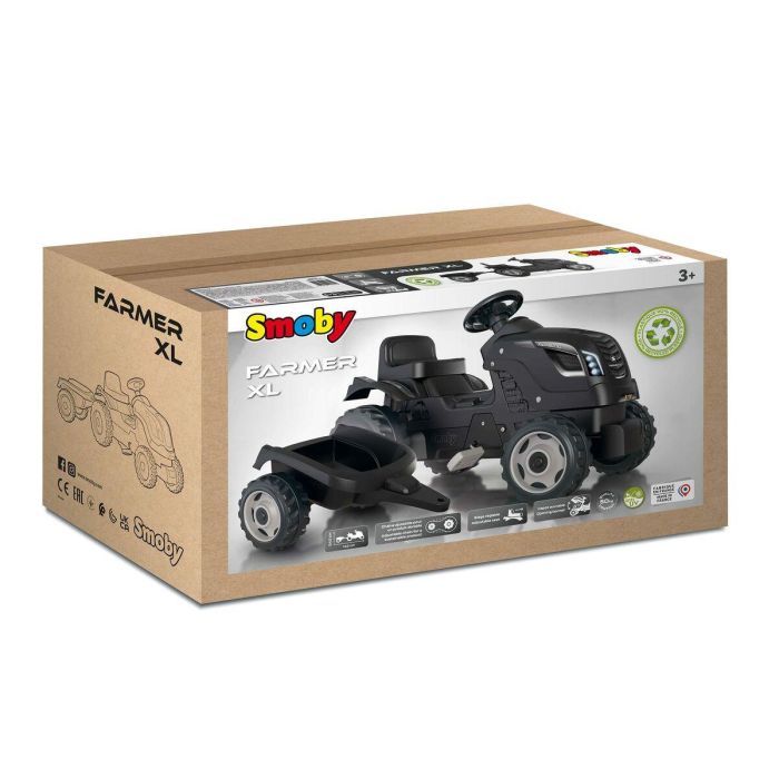 Smoby SMO3032167101310 Tractor de Pedales Farmer XL con Remolque Negro 1