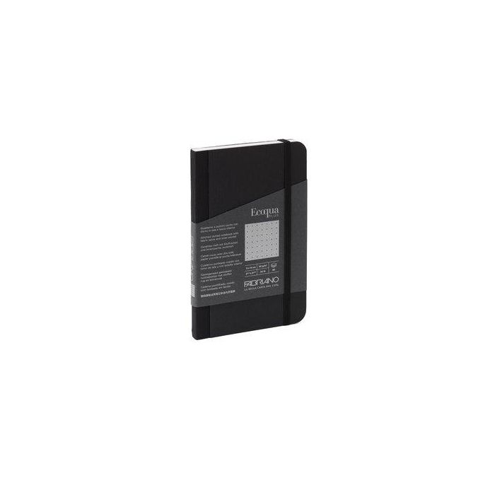 Cuaderno Fabriano Ecoqua Plus Tela 9X14 80Hj. 90Gr. Puntos Dots Negro