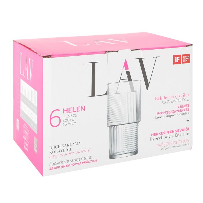 Set de 6 vasos Helen 400 cc - Lav (8 Cajas) 5 Set de 6 vasos Helen 400 cc - Lav (8 Cajas) 5