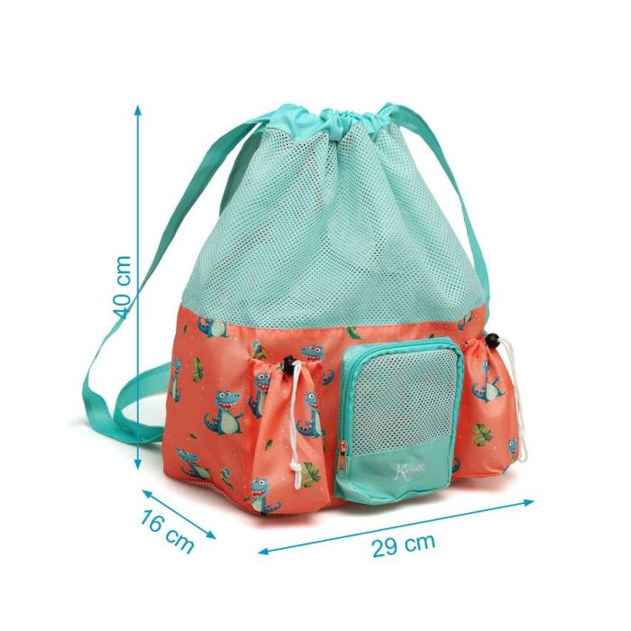 KioKids Bolso Mochila Playa Happy Summer Naranja Cocodrilos 10L Poliéster Transpirable Anti-Arena Ligera Bebés +0 Meses con 3 Bolsillos 2 KioKids Bolso Mochila Playa Happy Summer Naranja Cocodrilos 10L Poliéster Transpirable Anti-Arena Ligera Bebés +0 Meses con 3 Bolsillos 2