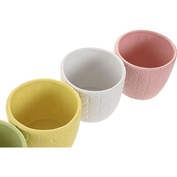 Macetero Home ESPRIT Amarillo Azul Blanco Rosa Dolomita 12 x 12 x 10 cm (6 Unidades) 2 Macetero Home ESPRIT Amarillo Azul Blanco Rosa Dolomita 12 x 12 x 10 cm (6 Unidades) 2