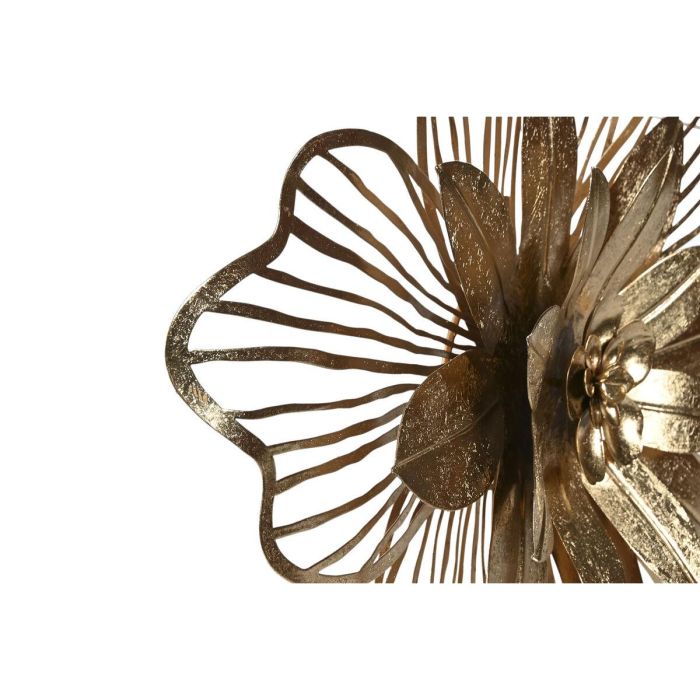 DKD Home Decor Panel Decorativo de Pared Moderno con Diseño Floral Fabricado en Metal Dorado Medidas 51x6x51 cm Set de 2 Unidades 3 DKD Home Decor Panel Decorativo de Pared Moderno con Diseño Floral Fabricado en Metal Dorado Medidas 51x6x51 cm Set de 2 Unidades 3