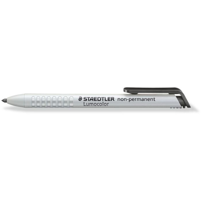 STAEDTLER Rotulador Lumocolor Trockenmarker no Permanente Negro, punta redonda 3mm, para vidrio, madera, cuero, metal, papel, piedra