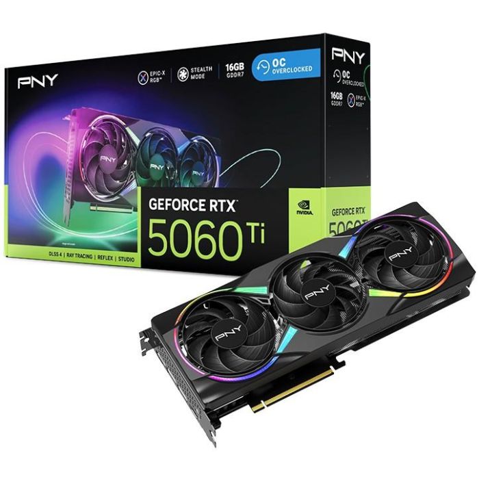 Pny GeForce RTX 5060 Ti 16 GB ARGB Overclocked Triple Fan DLSS 4 Tarjeta Gráfica PNY0751492795058 9