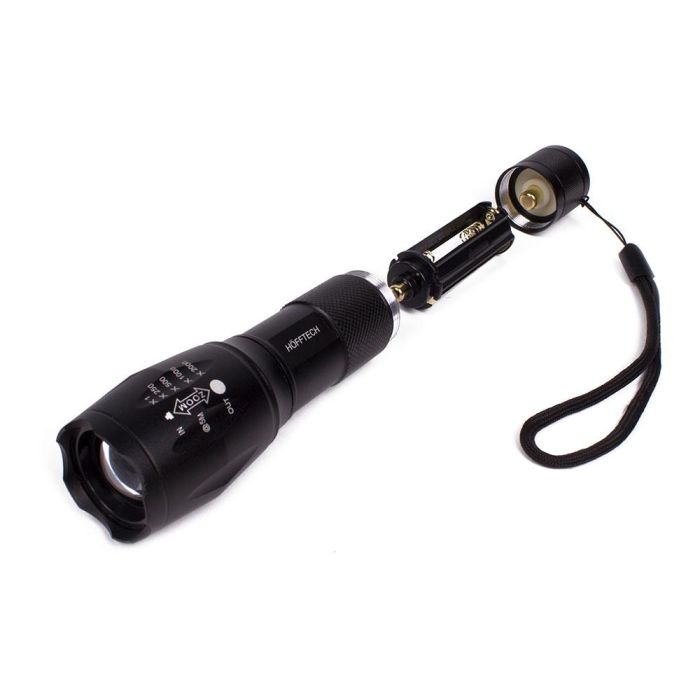 Hofftech Linterna táctica LED 5W aluminio, estroboscópica, zoom 2000, 3.5x3x13 cm 2